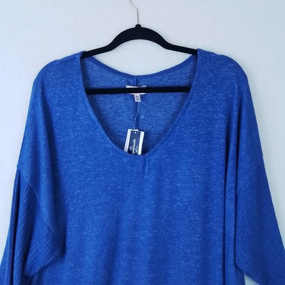 Per Se Womens Sweater 3X Blue Long Sleeve Knit Top Relax Fit Scoop Neck‎ Ribbed - Picture 4 of 12